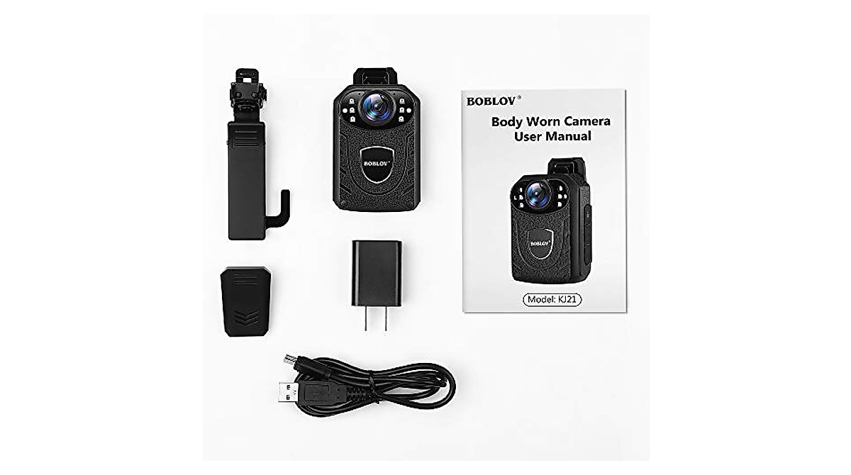 BOBLOV KJ21 Body Camera 1296P – Wearable Police Cam With Night Vision & 128GB Expandable