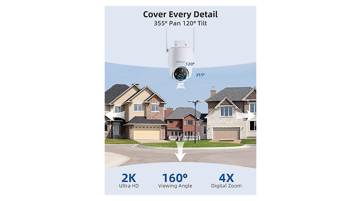 MUBVIEW 2K Solar Security Camera - 360° Outdoor Protection