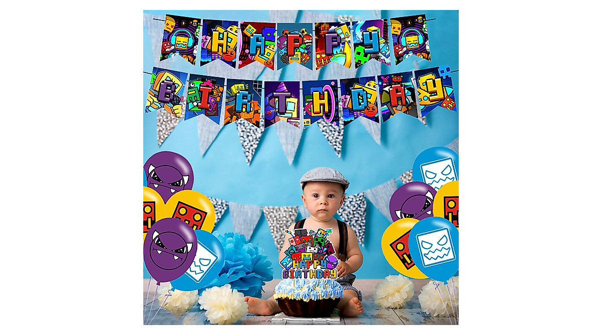 Geometry Dash Birthday Party Supplies for Fun Celebrations
