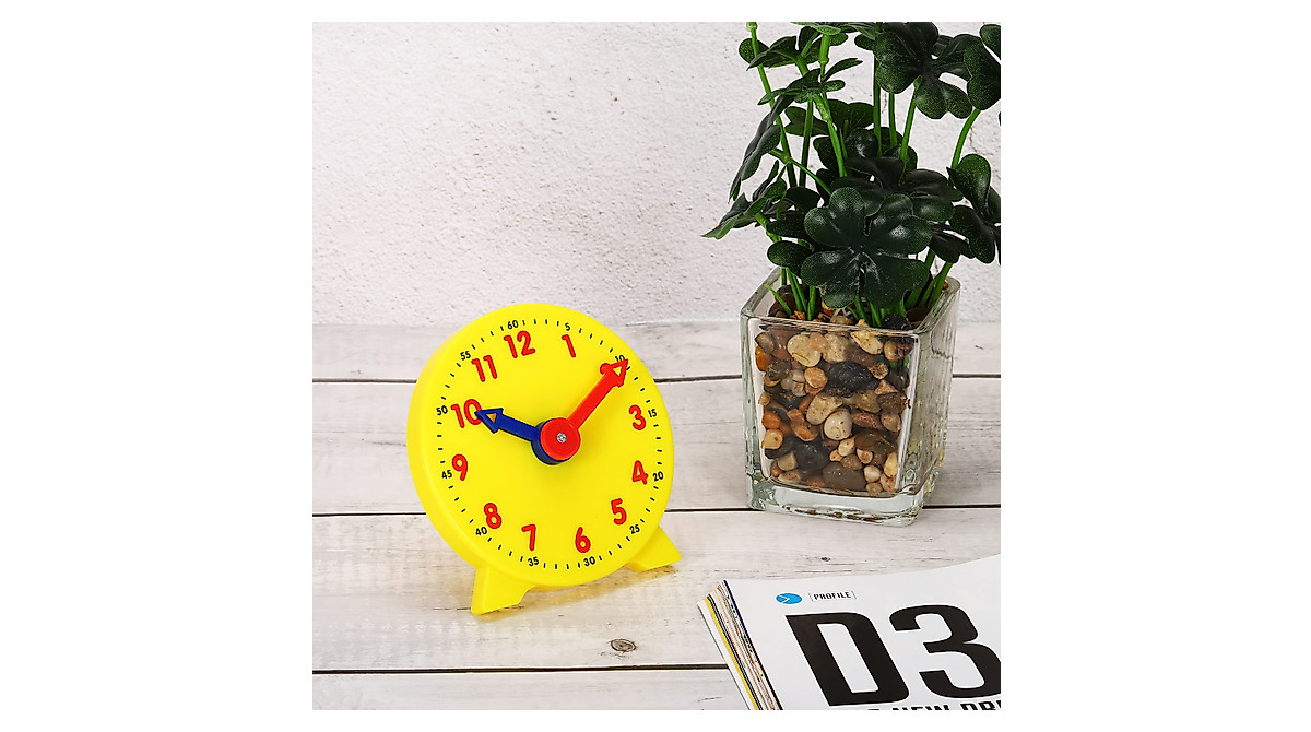 PATIKIL 4 Inch Teaching Clocks 2 Pack for Learning to Tell Time