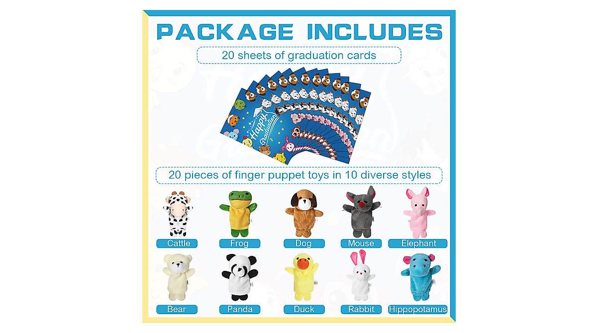 Zhanmai 40 Pcs Graduation Finger Puppet Gift Set