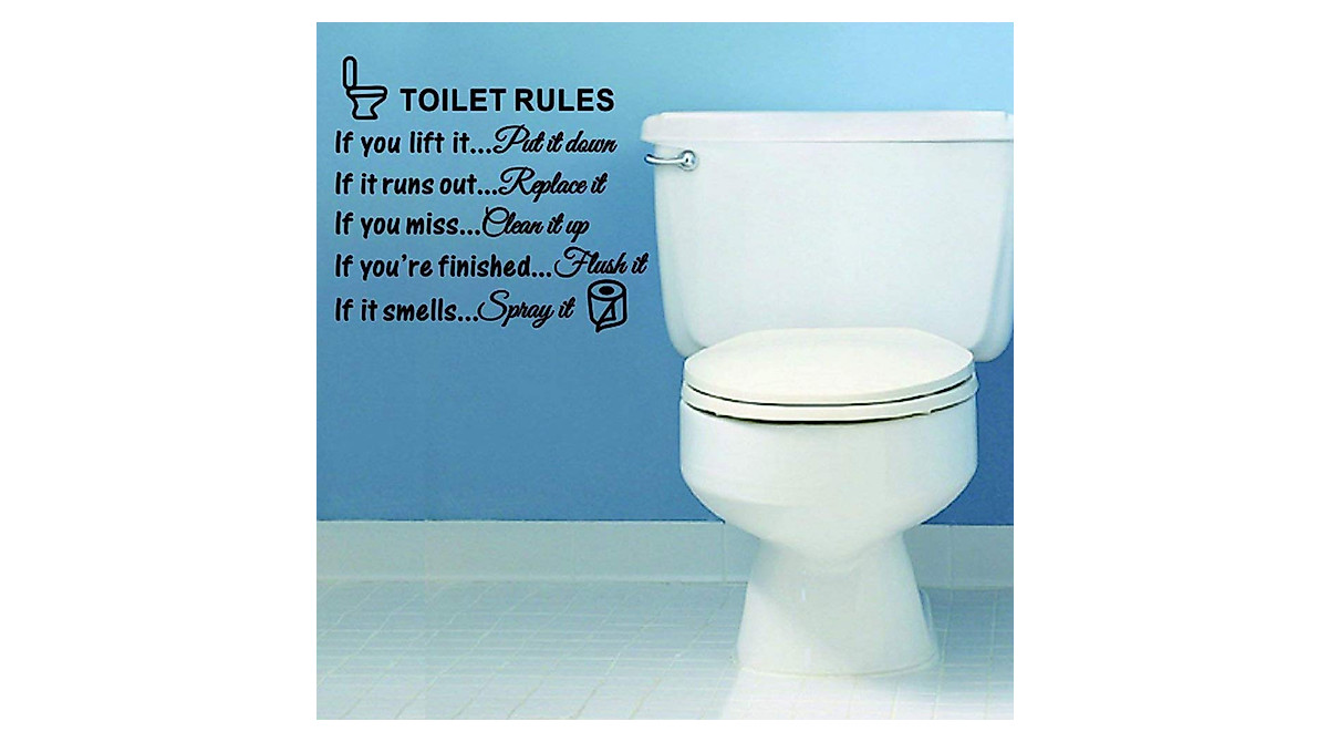 Bestjybt DIY Removable Toilet Wall Stickers for Kids & Home