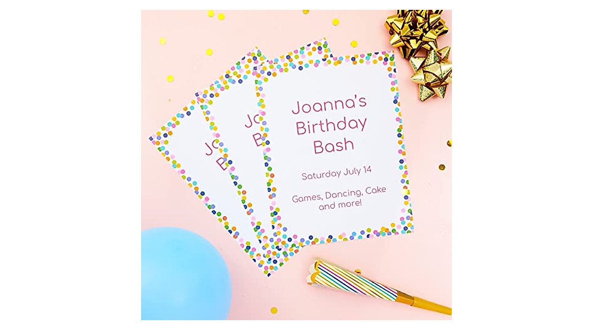 96 Sheets Confetti Stationery Paper for Invitations & Writing