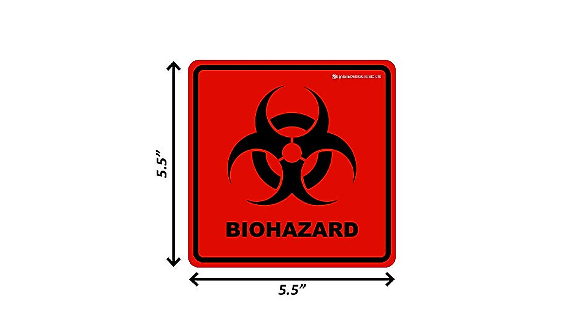 Durable Biohazard Stickers - Pack of 10 by Ignixia