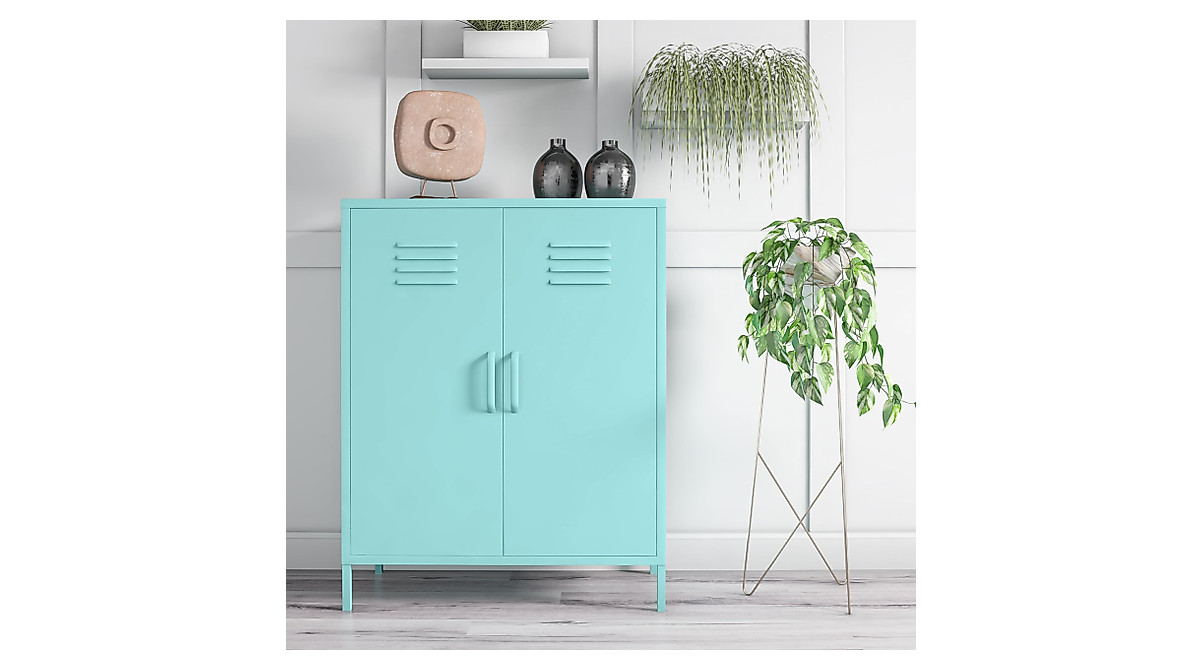 Novogratz Mint Metal Locker Storage Cabinet - Stylish & Spacious