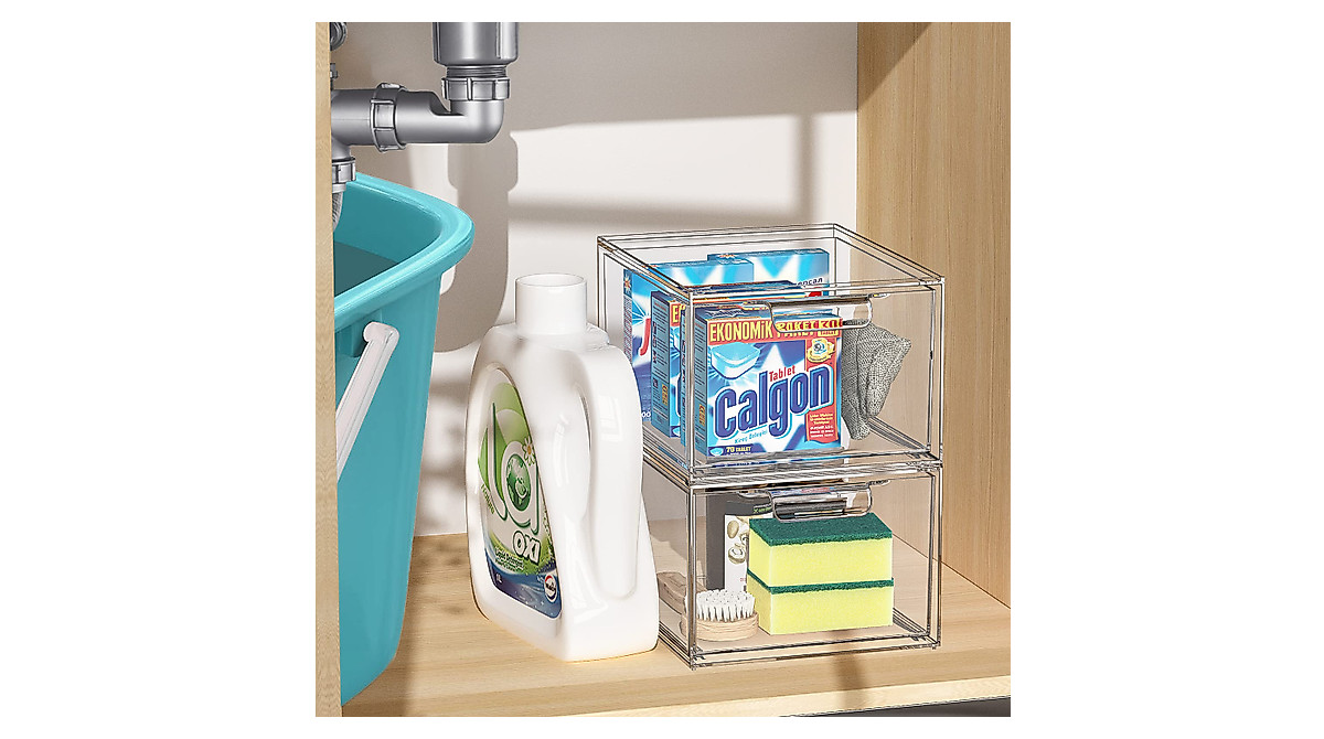SpaceHacks Stackable Makeup Organizer - Clear Acrylic Storage