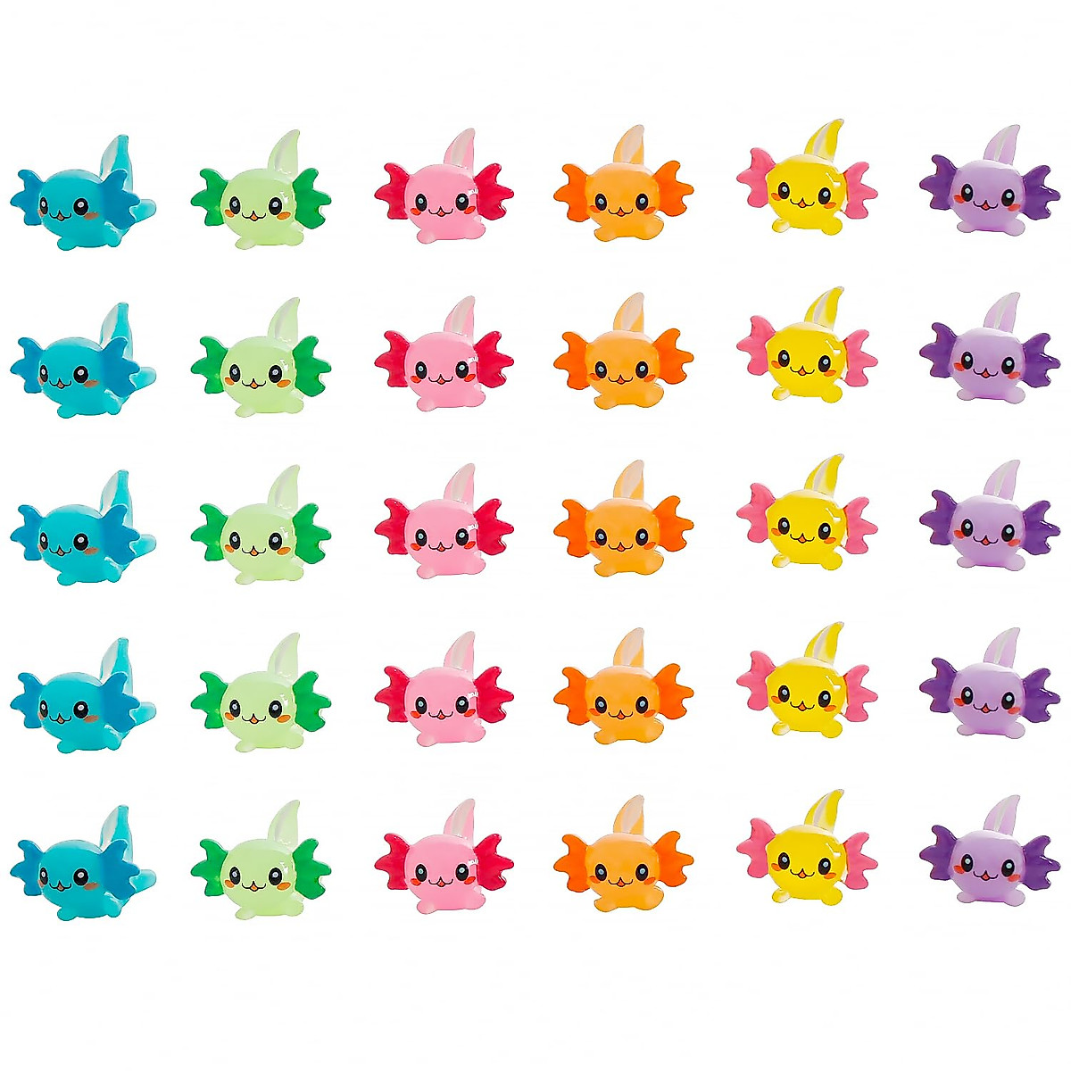 64 Bunte Mini-Harz-Figuren – Süße Axolotl-Charms In 8 Farben, Perfekt Als Deko Für Garten, Puppenhaus, Topfpflanzen & DIY-Projekte