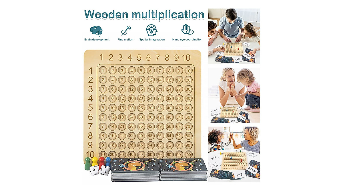 HOTBEST Wooden Multiplication Board - Fun Math Learning Toy