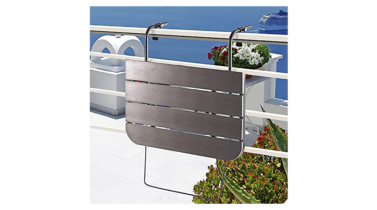 Balcony Railing Table - Adjustable Outdoor Hanging Balcony Table