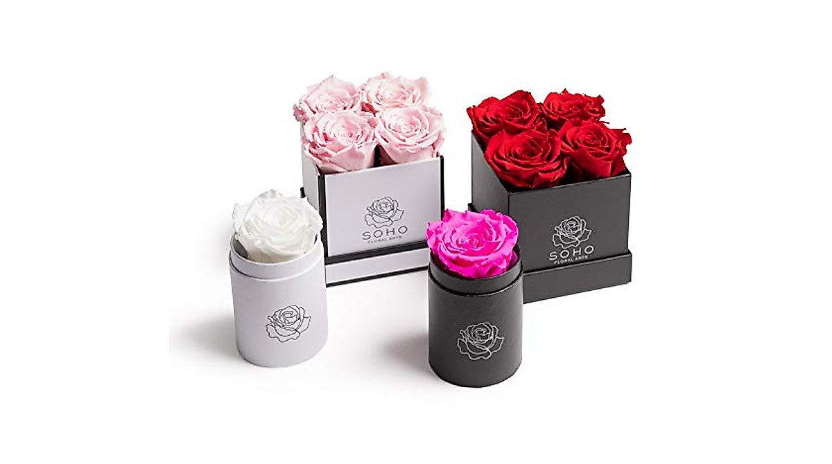 Soho Floral Arts Roses in a Box | Lasting Preserved Roses for Gifts