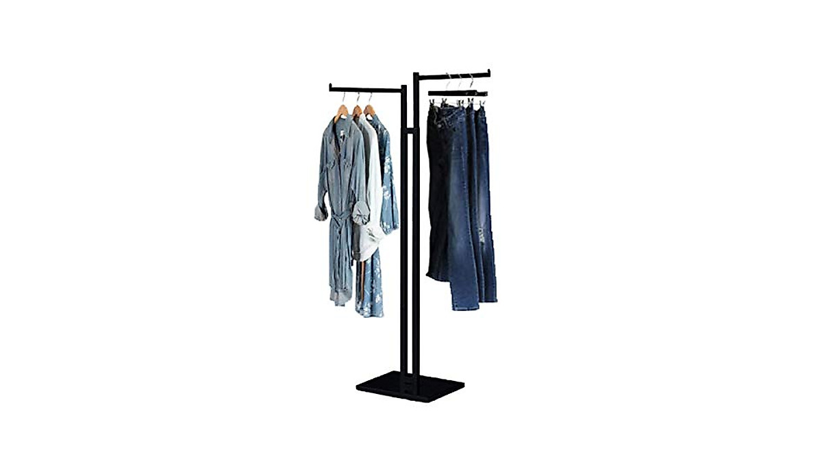 Heavy Duty 2-Way Garment Rack - Stylish & Durable