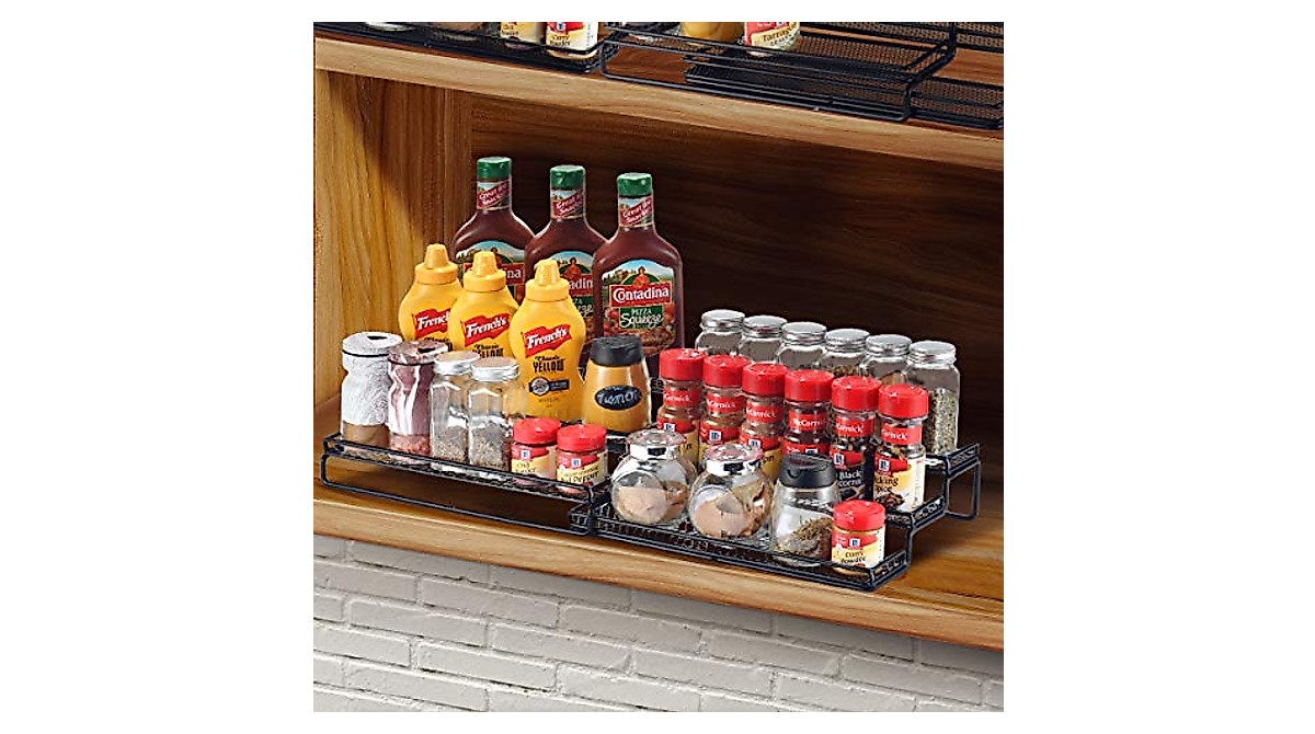 GONGSHI Expandable 3-Tier Spice Rack for Kitchen & More