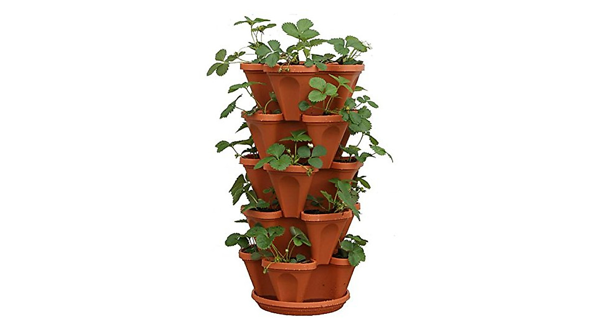 Mr. Stacky 5-Tier Strawberry Planter Pot - Space-Saving & Versatile