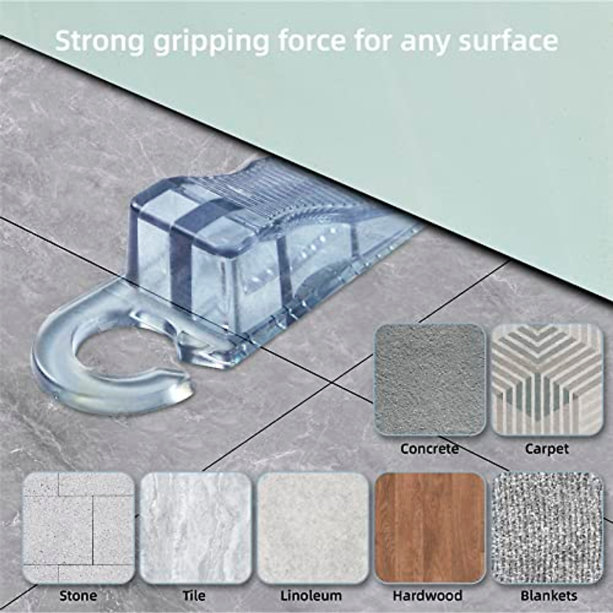 WAKAYOYO Heavy Duty Door Stopper 5-Pack for Carpet, Tile & Wood Floors