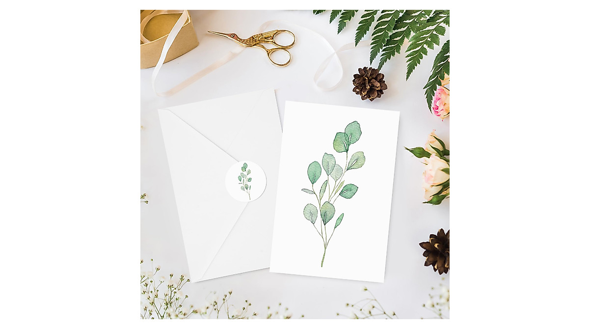 AnyDesign Greenery Greeting Cards Bulk - Watercolor Botanical Set