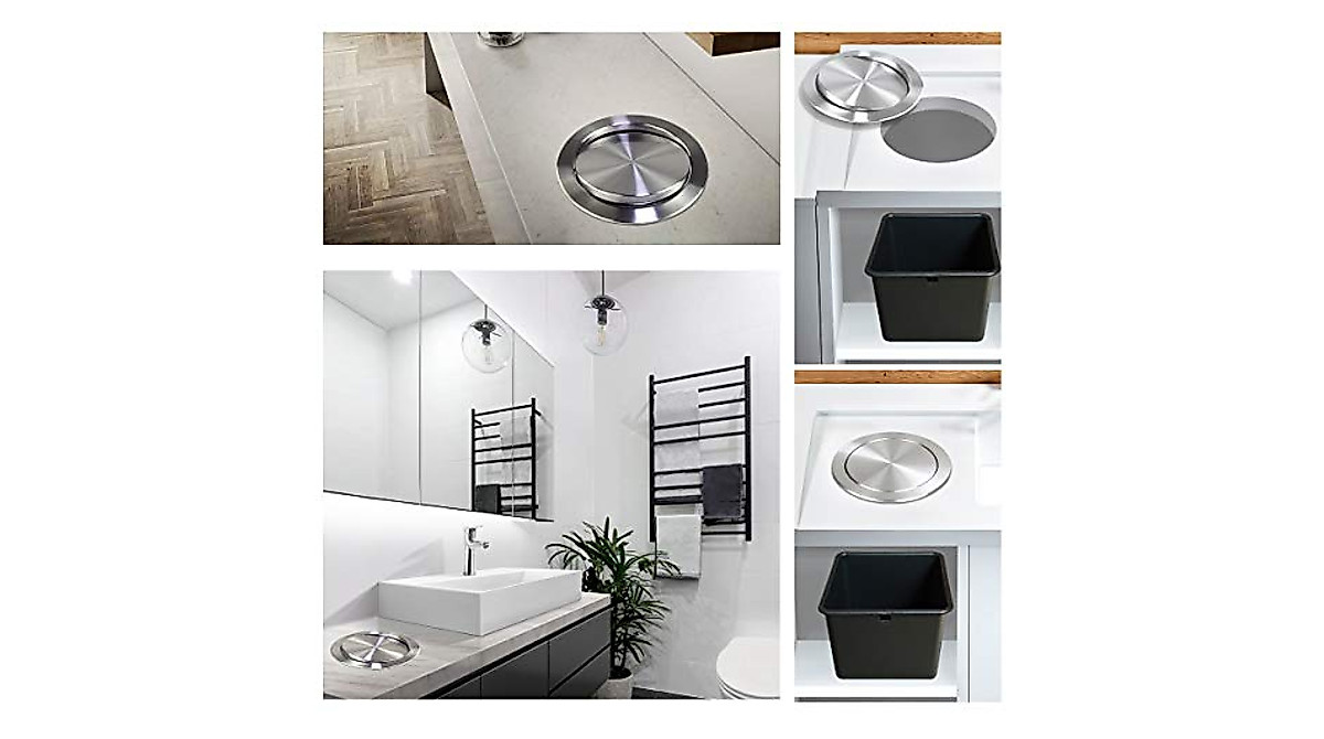 Flush Built-in Trash Chute - Stylish Bronze Lid