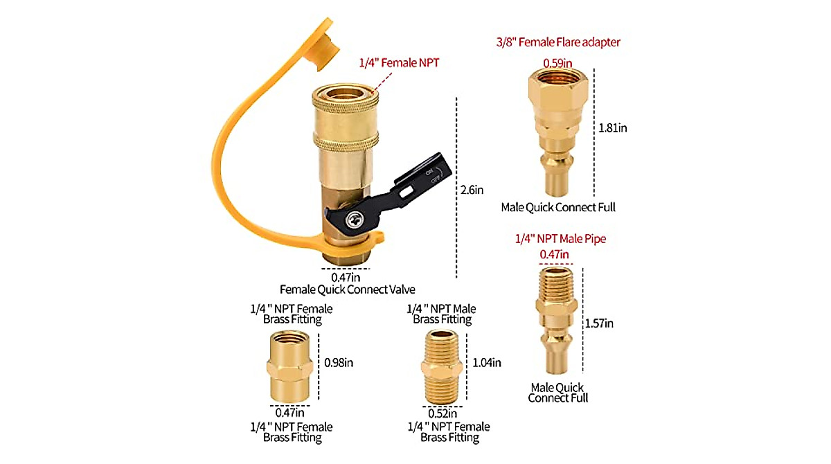 Propane Quick Connect Fittings - Easy to Use & Durable