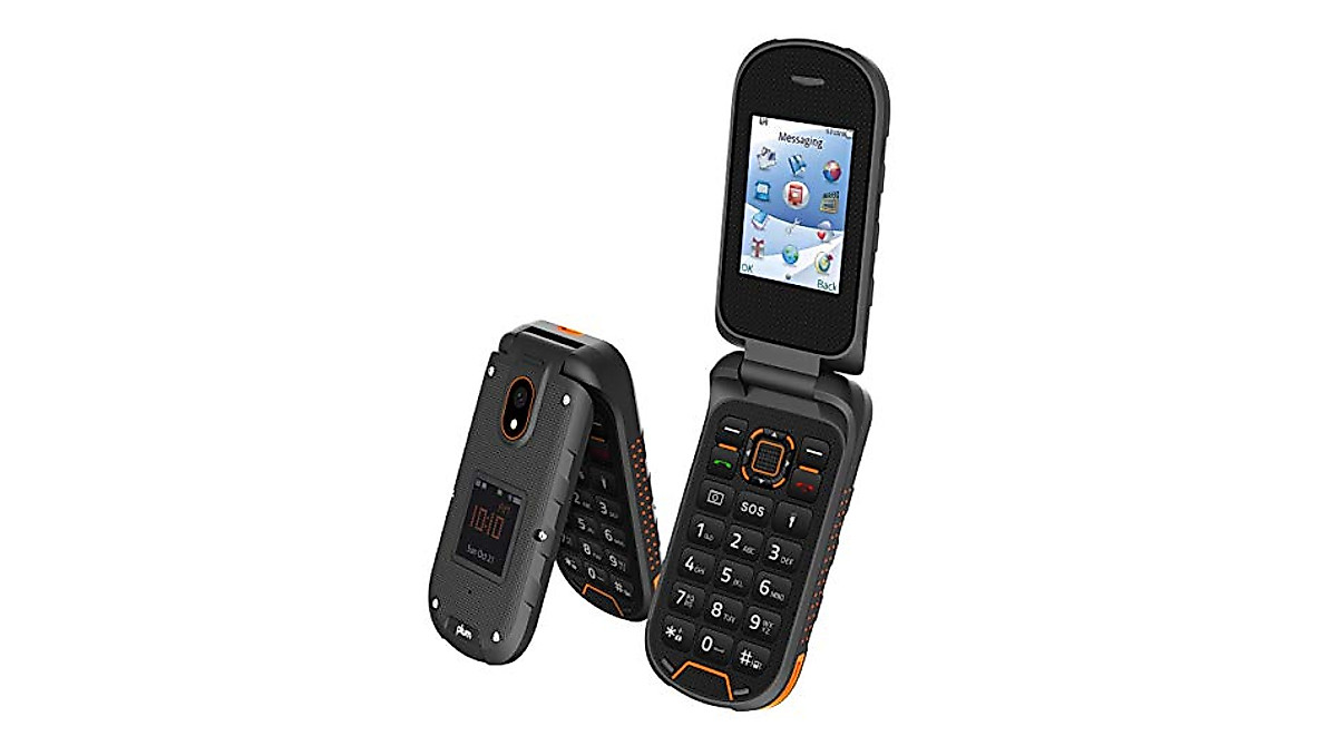 Plum Rugged Flip Phone - Unlocked, Waterproof & Shockproof
