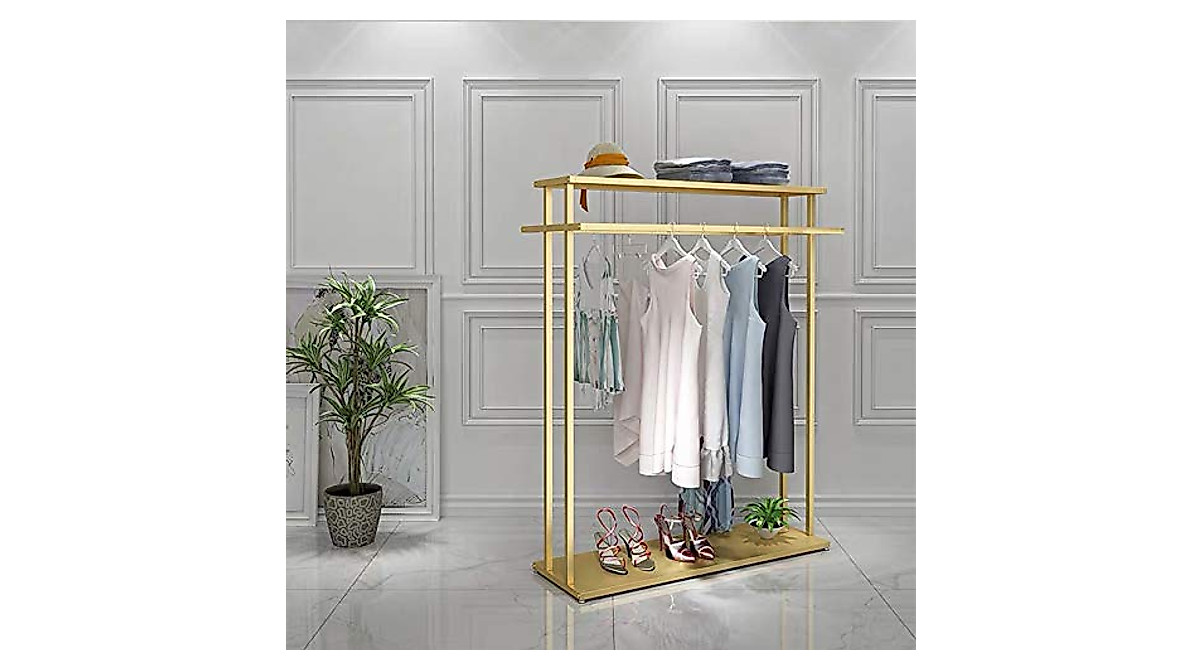 MDEPYCO Gold Rolling Garment Rack - Stylish & Durable