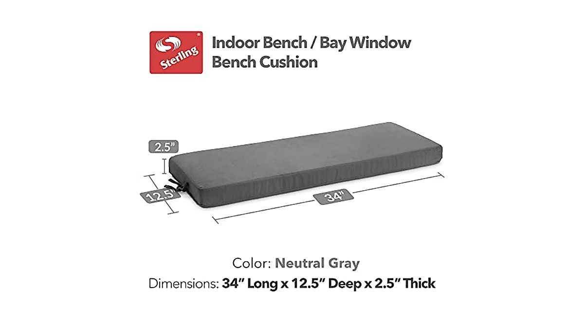 STERLING Indoor Bench Cushion 34x12.5 | Comfort & Style