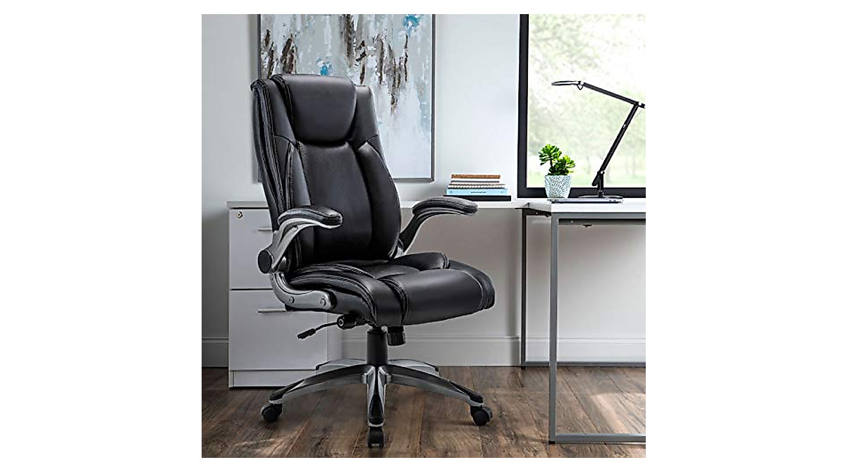 Ergonomic Office Chair with Adjustable Lumbar Support & Flip-up Arms