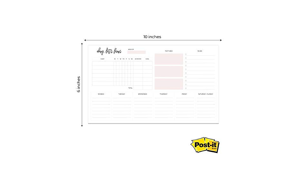 Weekly Planner Sticky Notepad - Repositionable Habit Tracker 10