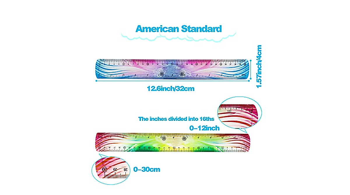 Colorful 12-Inch Bendable Rulers | 3-Pack for Students