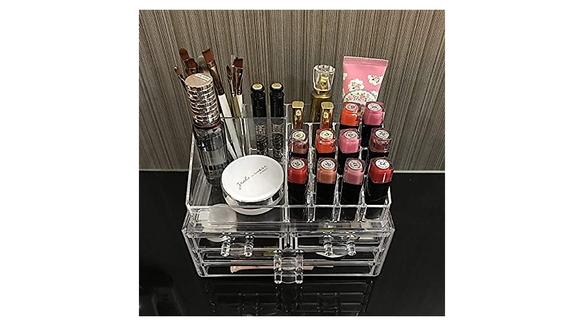 Ikee Design Clear Makeup Organizer for Vanity & Bathroom
