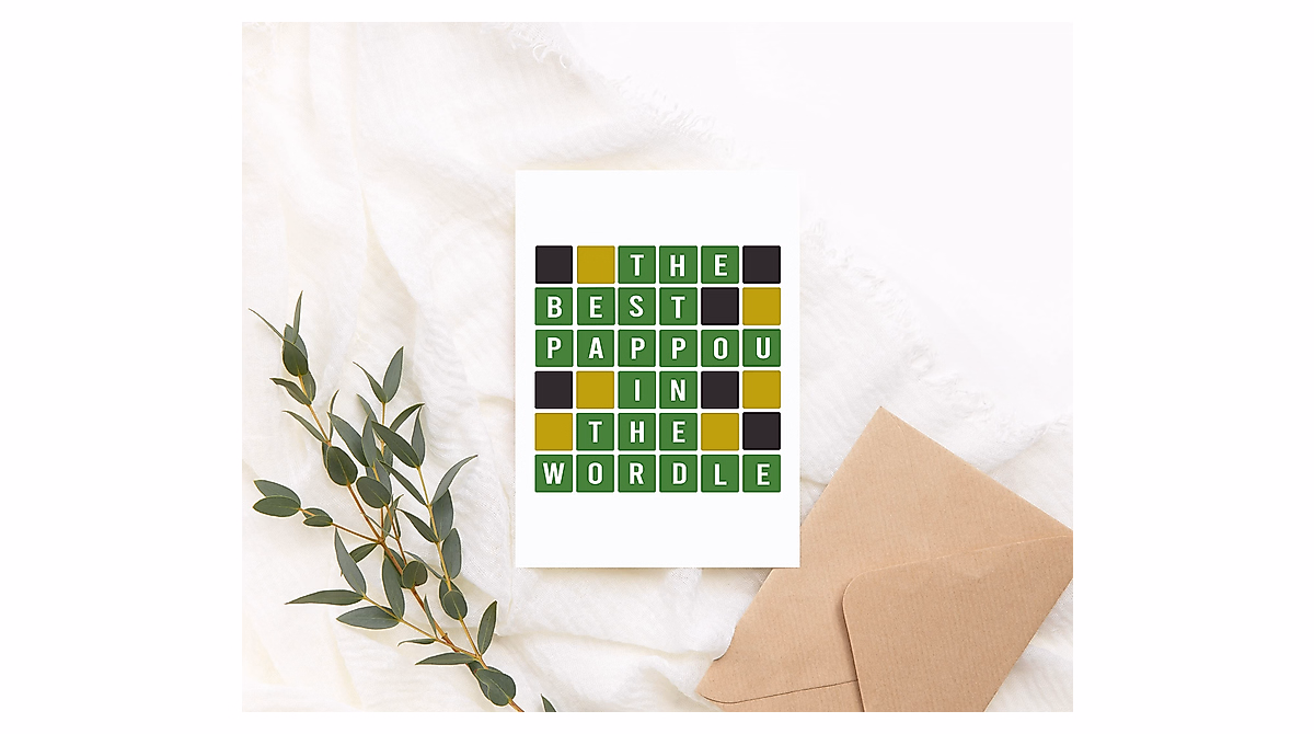 Pappou Gift Wordle Card - Perfect for Father's Day