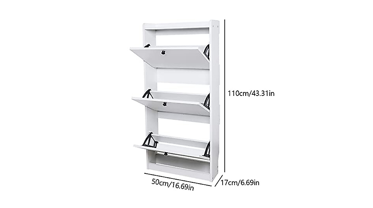 TFCFL 3 Tier Modern Shoe Cabinet - Space-Saving & Durable Organizer