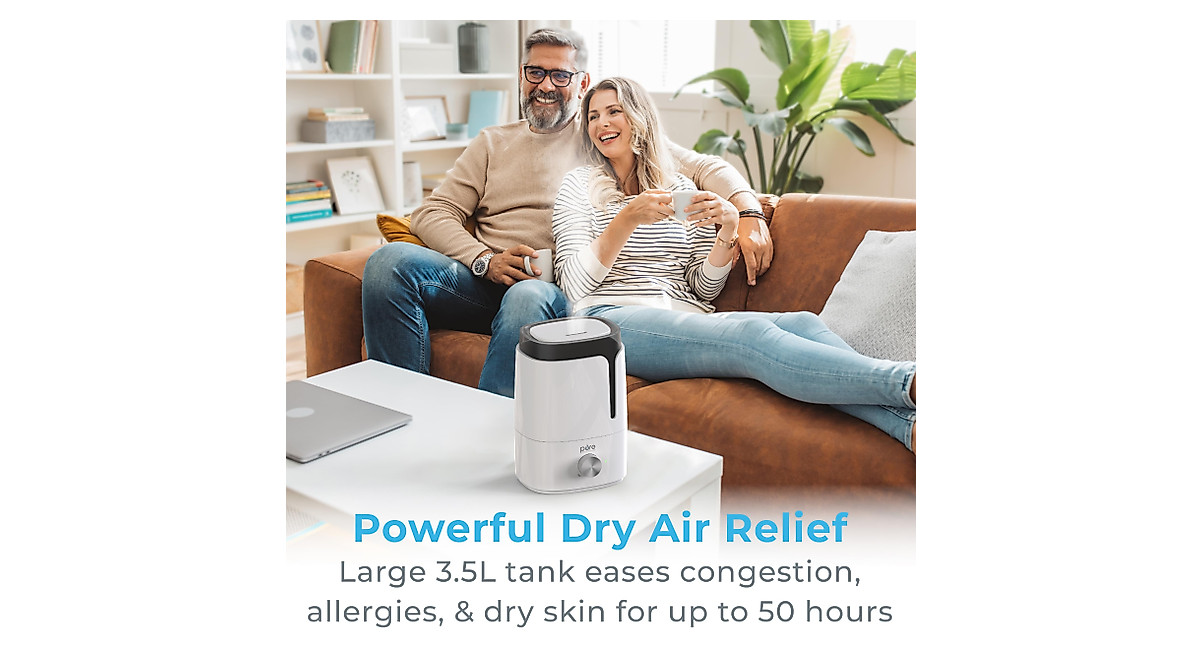 Pure Enrichment HUME Ultrasonic Humidifier - 50 Hours of Relief