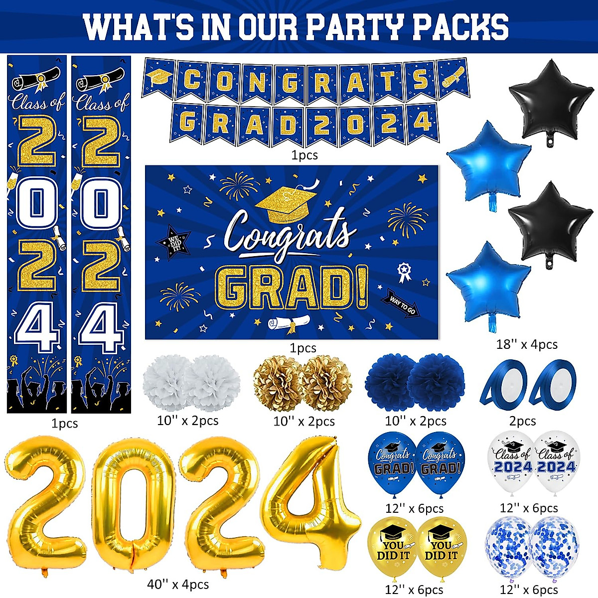 Graduation Party Decorations 2024 - Complete Supplies for Class of 2024