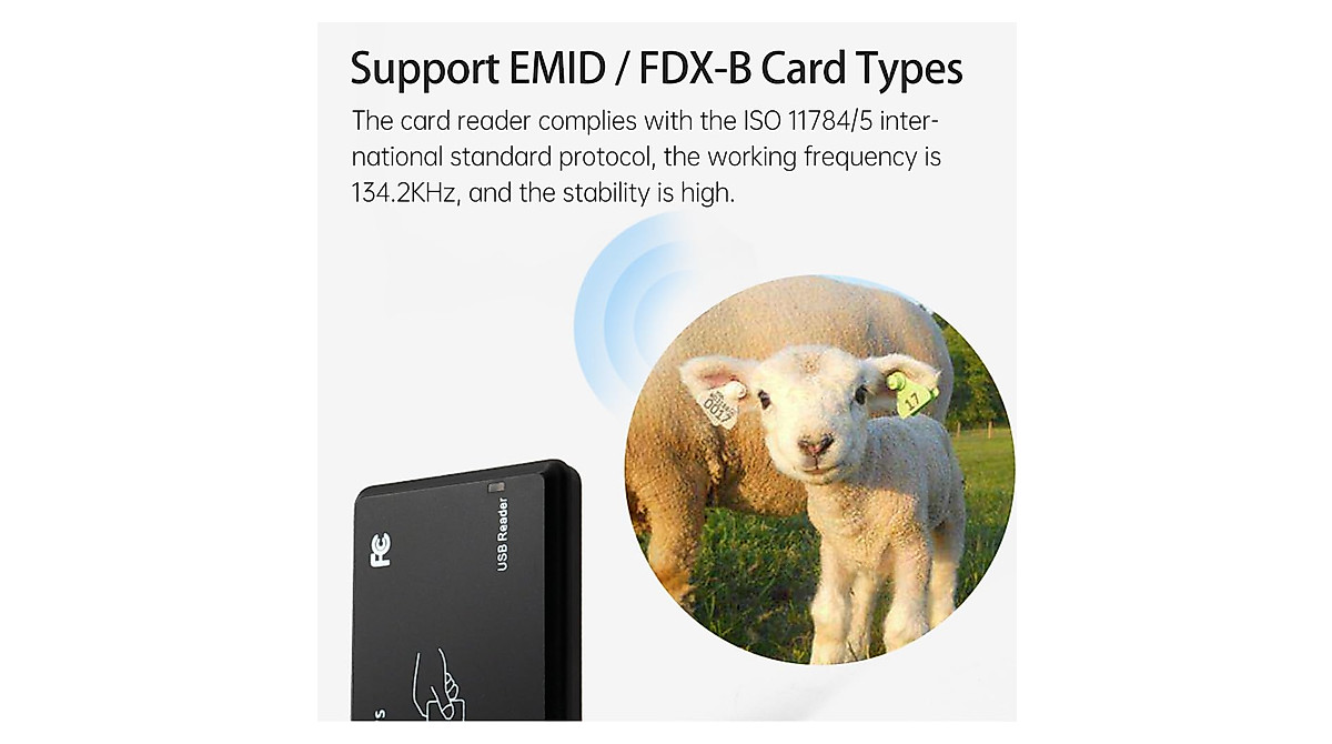 BISOFICE 134.2Khz Reader RFID Tag ID Card Reader for EMID/FDX-B Card ...