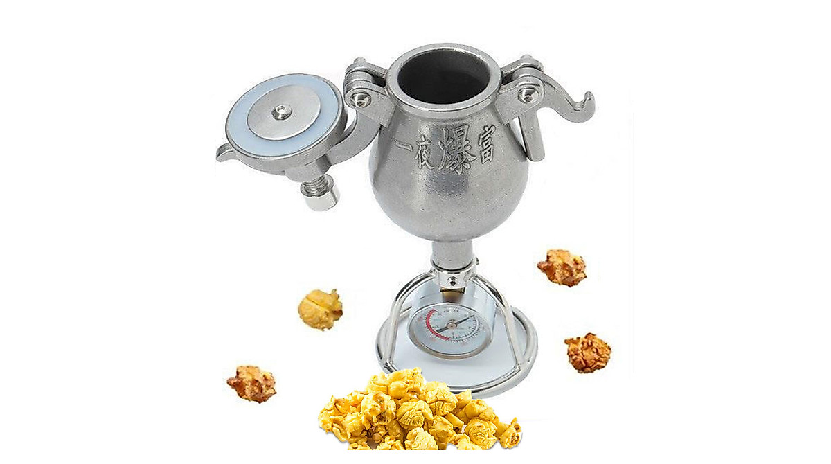 Mini Hand Popcorn Machine - Vintage Stainless Steel Popcorn Maker