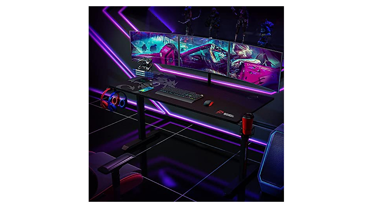 SEVEN WARRIOR Gaming Desk 60 Inch – Spacious & Ergonomic E-Sport Style