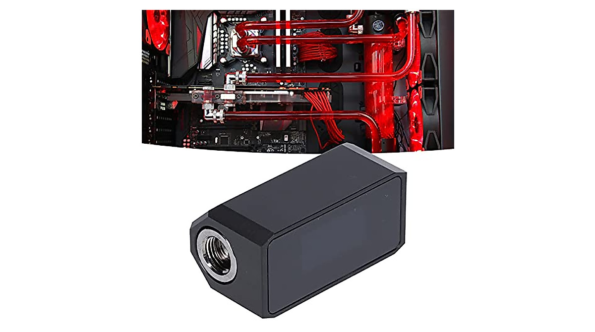 PC Water Cooling Flow Meter & Temp Display - Real-time Monitor