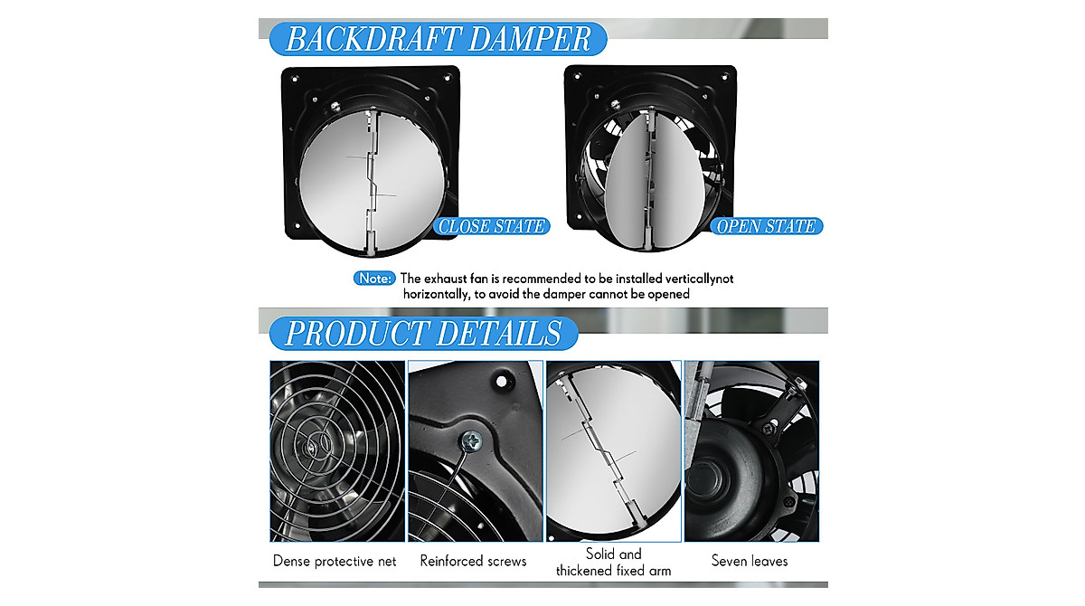 Yaocom 6 Inch Exhaust Fan - Efficient Kitchen & Bathroom Ventilation