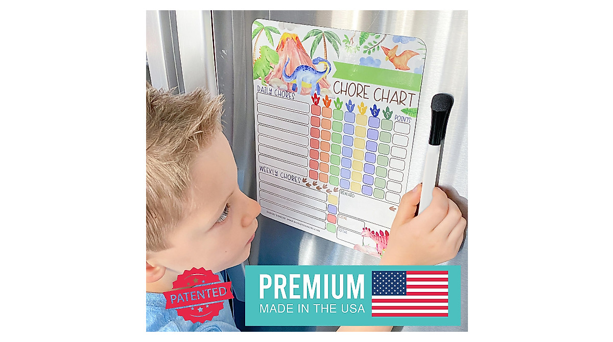 Dinosaur Kids Chore Chart - Magnetic Reward System for Kids