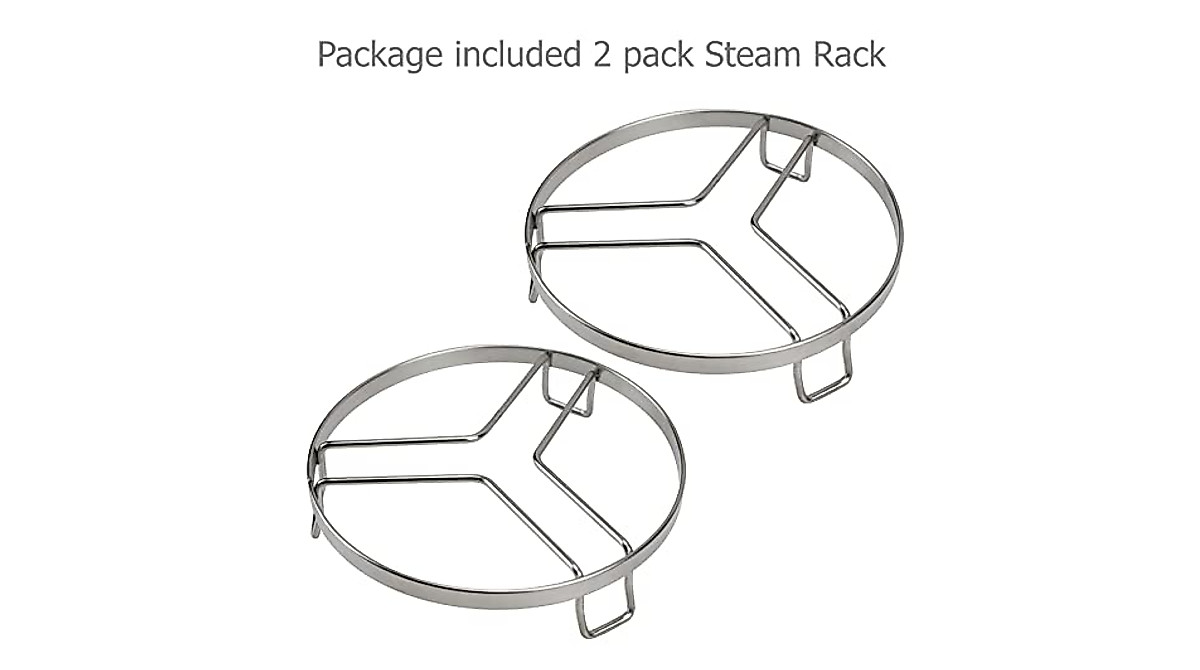 EIKS 2 Pack Steam Racks - Durable 6-inch Stainless Steel for Cooking & More