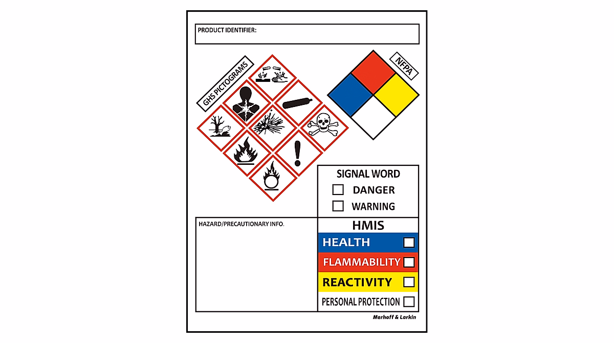 SDS OSHA Data Labels - Chemical Safety Stickers Roll of 250
