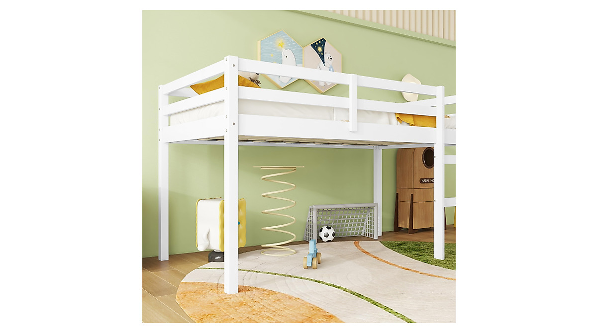 ANDORON Twin Loft Bed for Kids – Space-Saving & Safe with Guardrail
