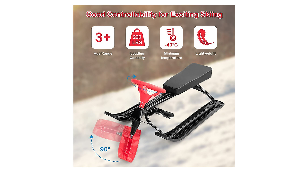 Costzon Snow Racer Sled for Kids & Adults — Safe, Durable & Fast