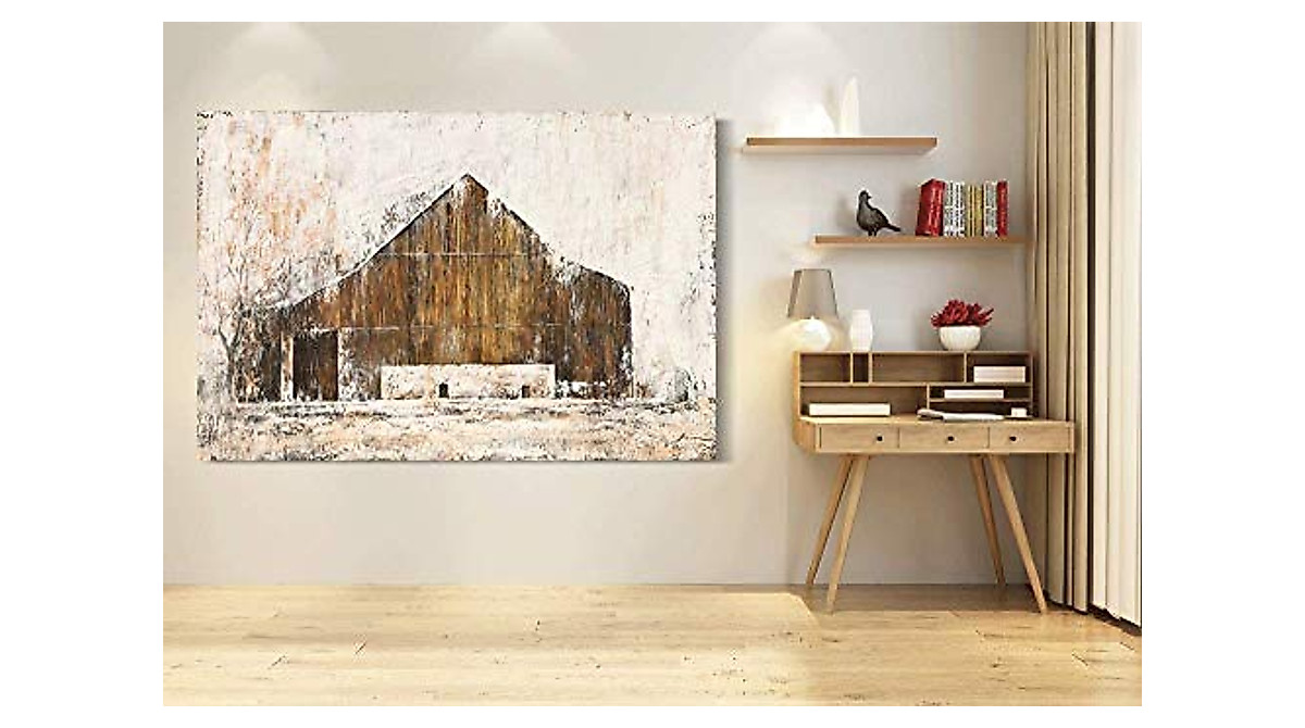 Yihui Arts Rustic Wall Decor - Vintage Farmhouse Canvas Art for Living Room