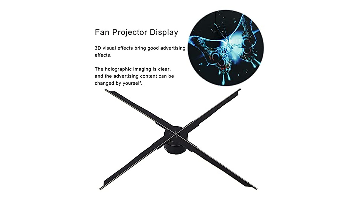 BTER 65CM 3D Hologram Fan Projector - Vibrant Advertising Display