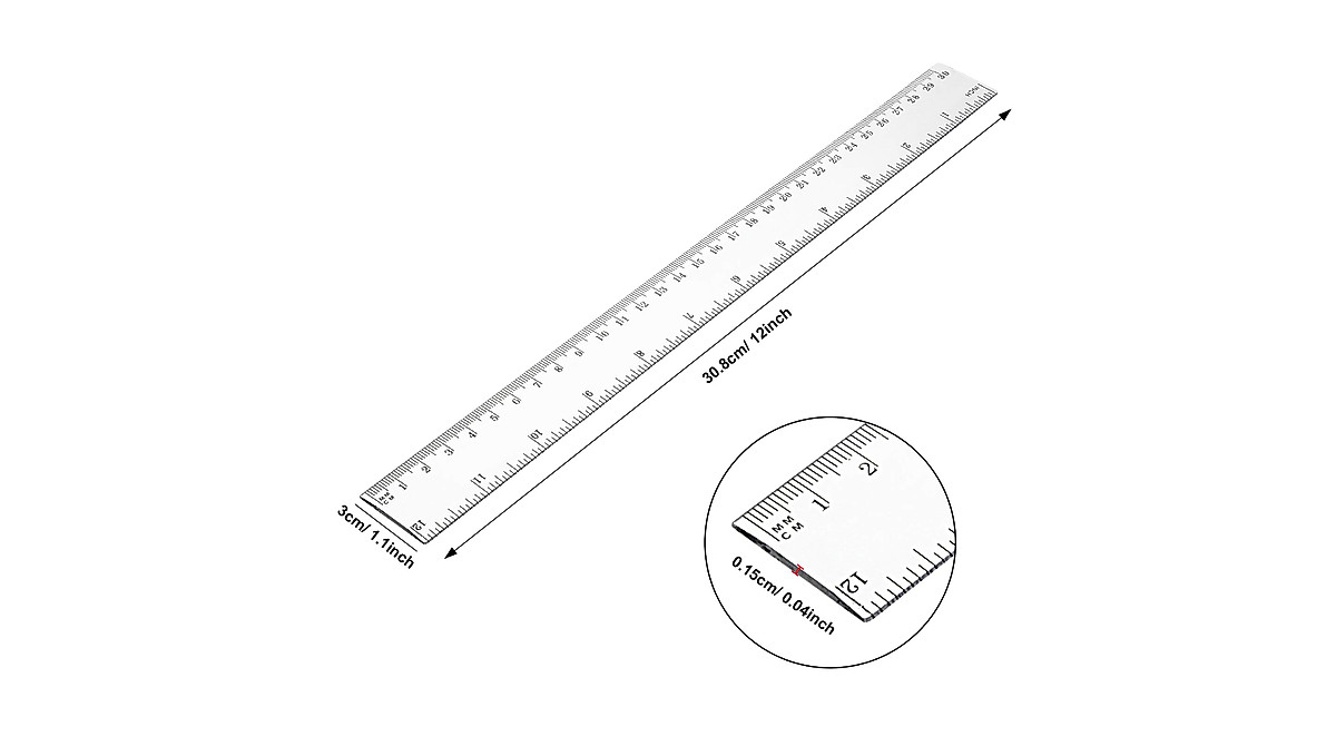 Eboot 50 Pack Clear Plastic Rulers - Durable Measuring Tools