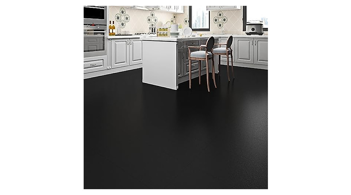 Livelynine Black Peel and Stick Floor Tiles - 4-Pack