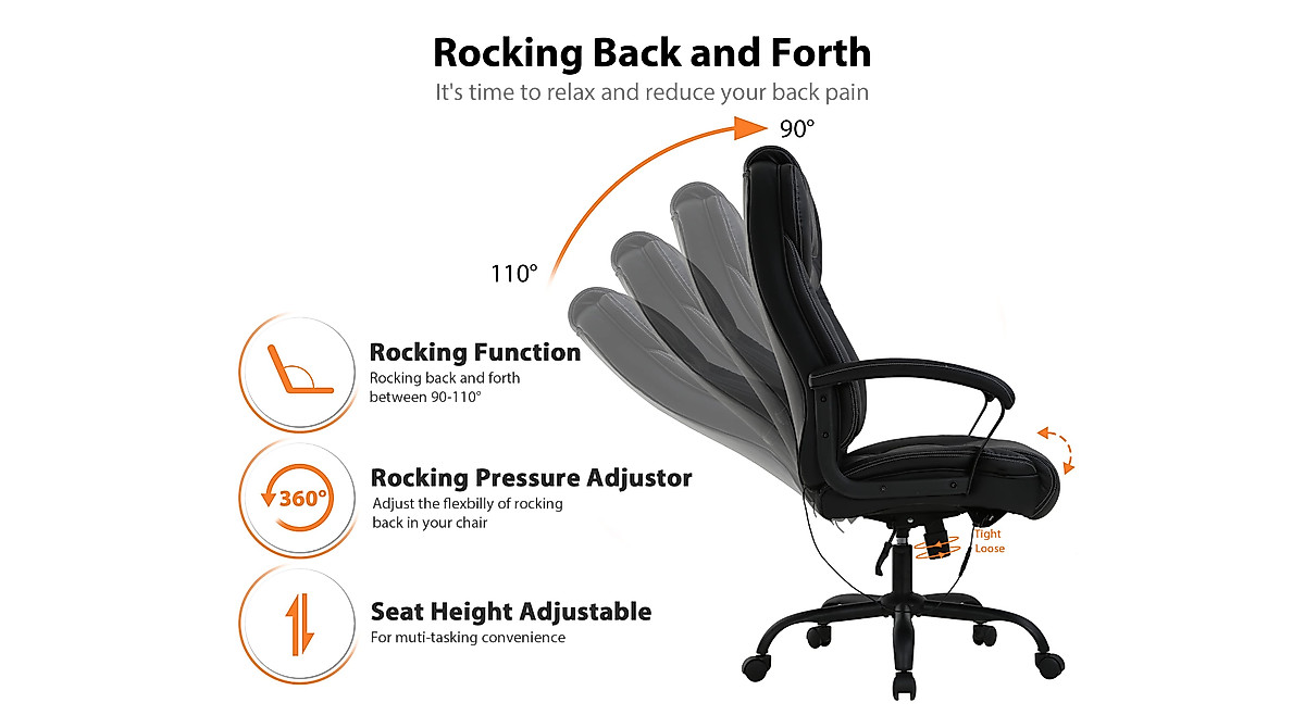 500 LBS Ergonomic Executive Office Chair with Massage Support