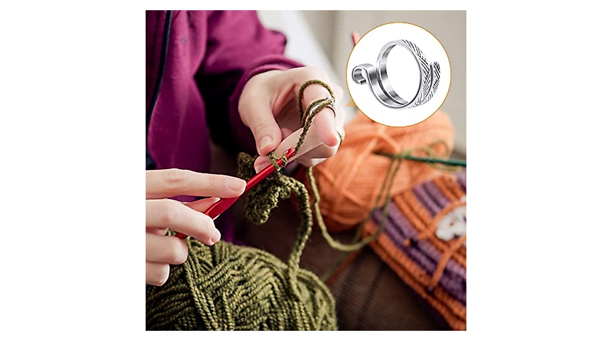 ANCIRS 2 Pack Adjustable Crochet Loop Rings for Knitting & Crochet