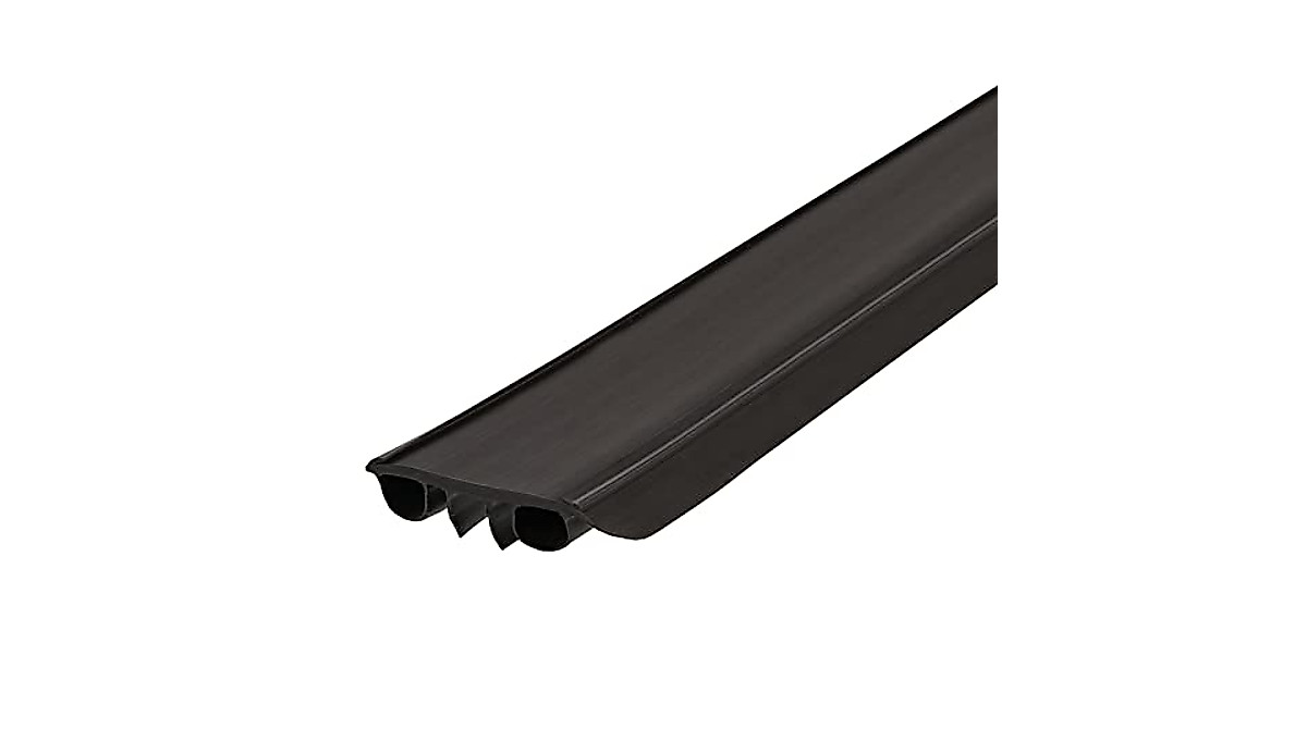 M-D Building Products 36” Black Aluminum U-Shape Under Door Seal – Screw-On, Vinyl Draft Stopper For Exterior Doors