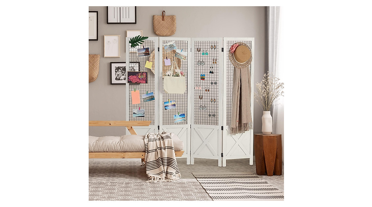 Wnutrees 4 Panel Gridwall Display for Retail & Craft Shows
